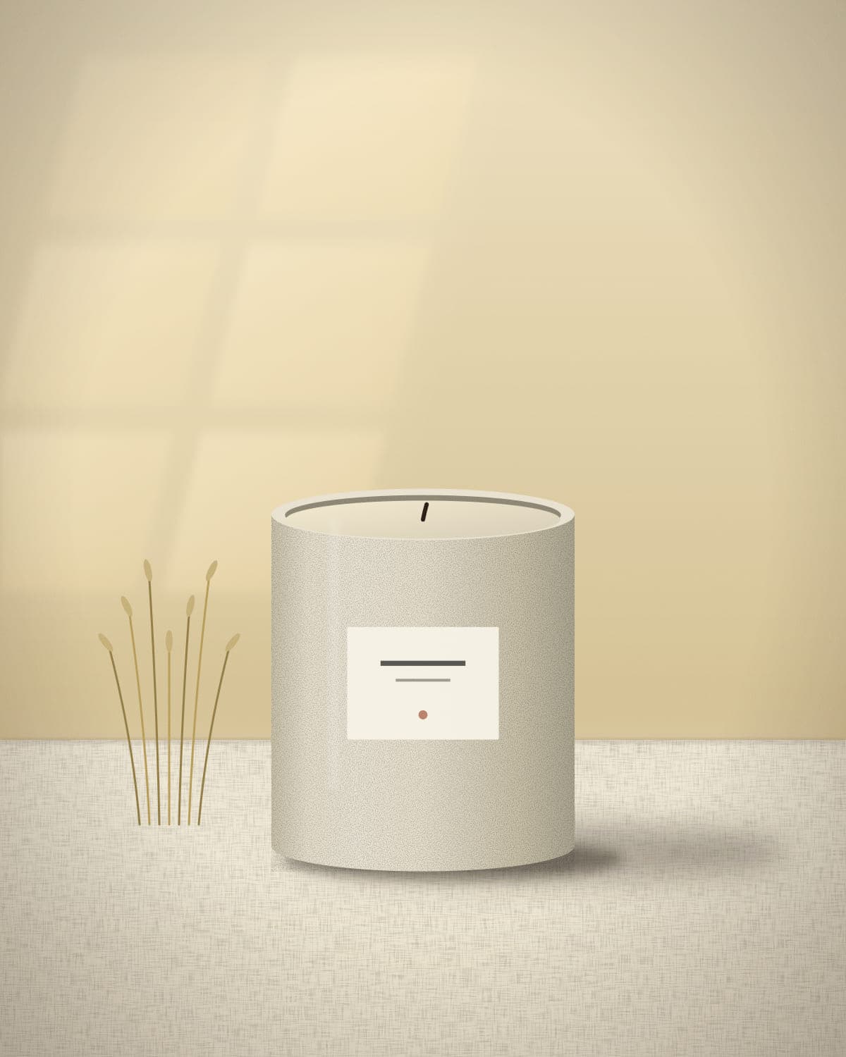 Eng candle in a hand-poured ceramic vessel